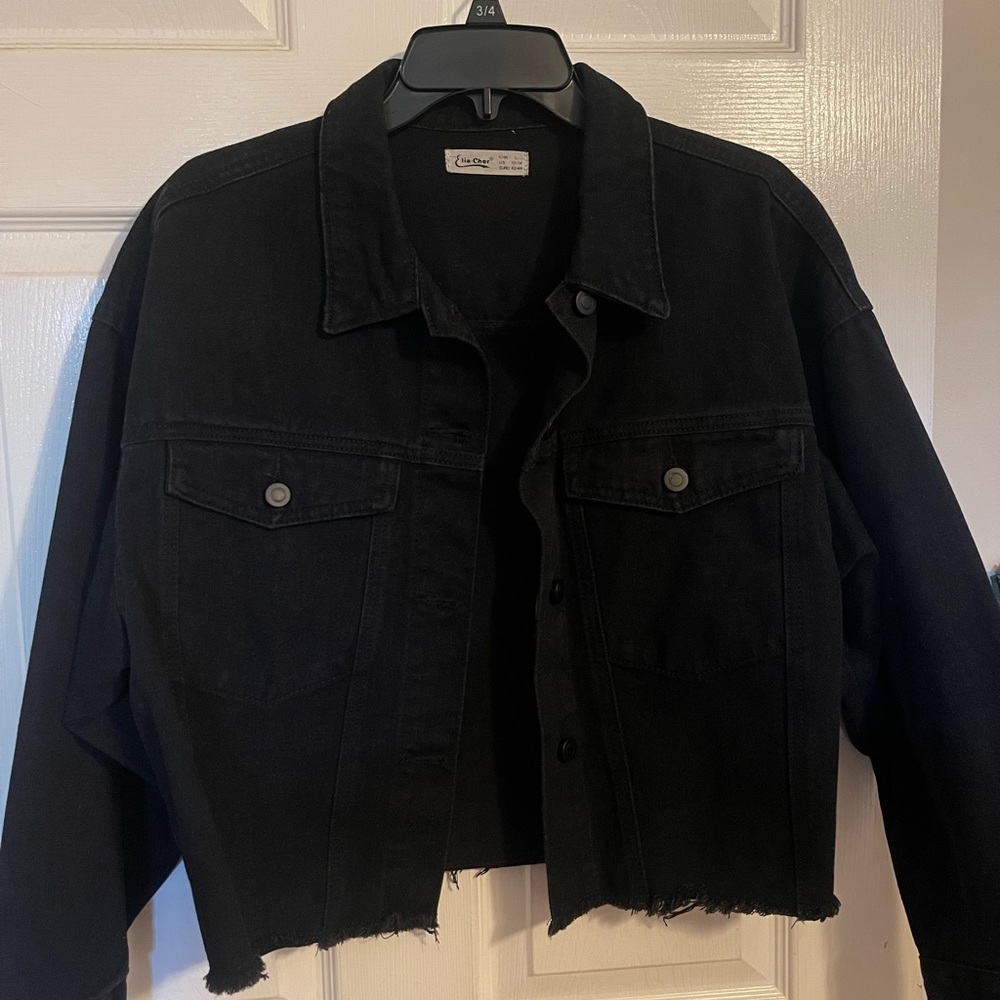Black denim jacket